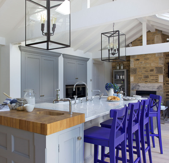 kitchen islands with color