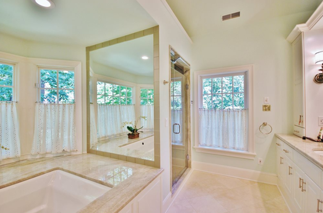separate shower and tub arrangements