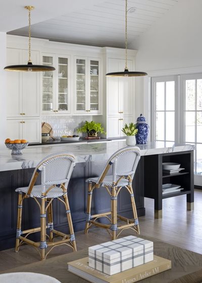Blue Painted Kitchen Island Design