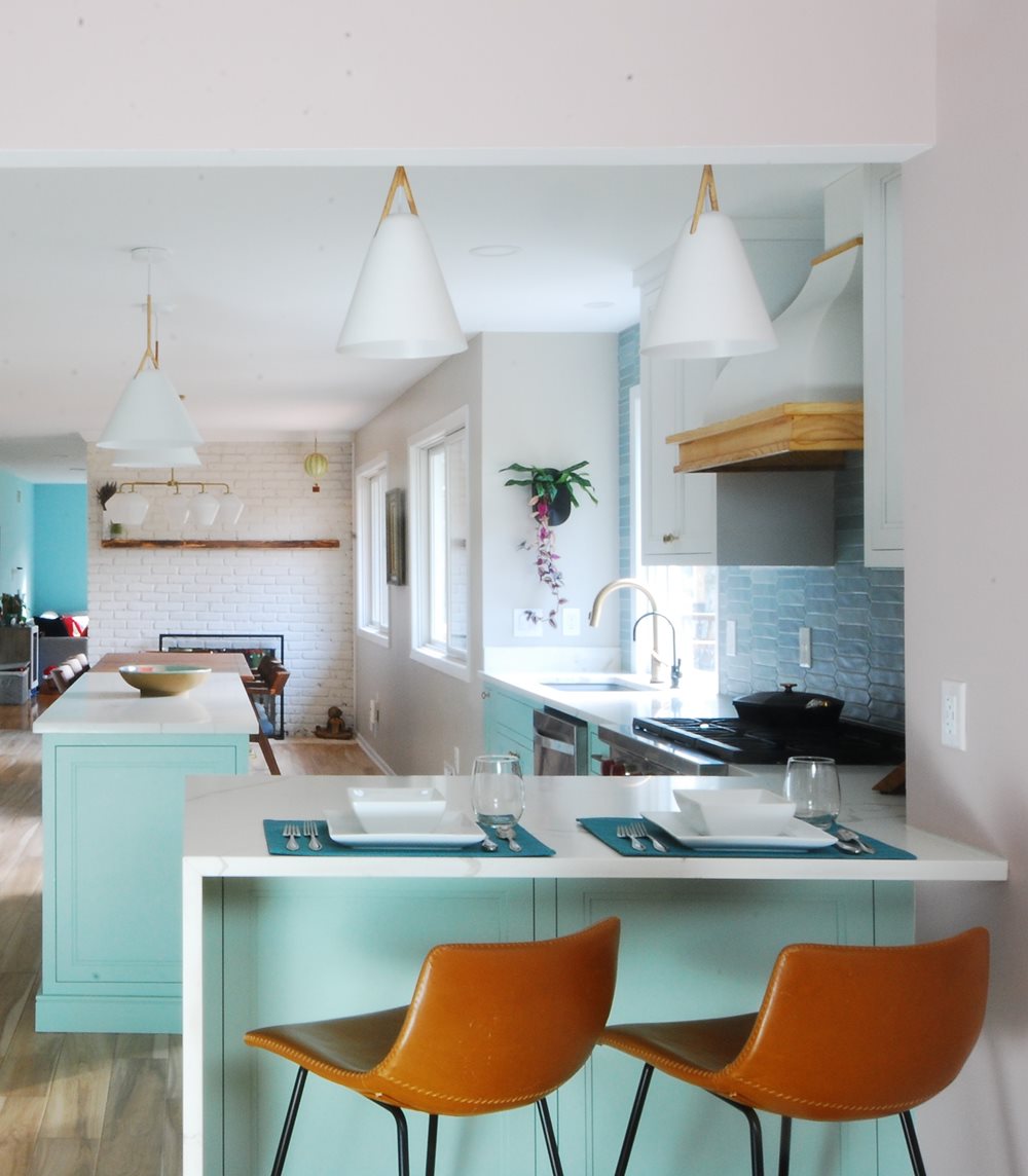 Blue Picket Tile for Backsplash
