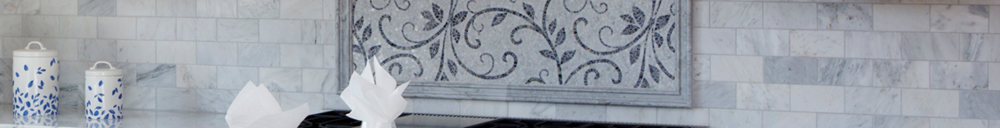 blue subway tile backsplash
